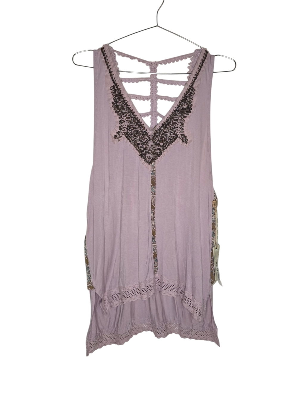 gimmicks by BKE Mauve Lace-Trim Strappy Tank Top